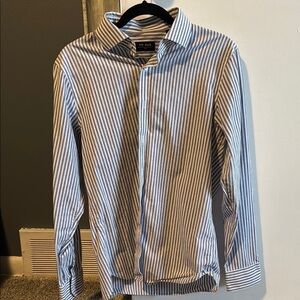 Tie Bar Blue Striped Men's Shirt
